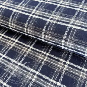 Bavlněná látka FLANEL YARN DYED BRUSHED CHECK design D