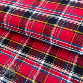 Bavlněná látka FLANEL YARN DYED BRUSHED CHECK design E