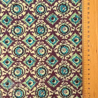 Samet VELVET QUILT Flowers abstract petrol
