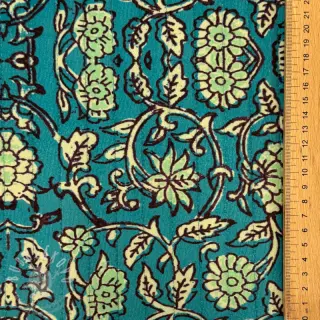 Samet VELVET QUILT Flowers abstract petrol