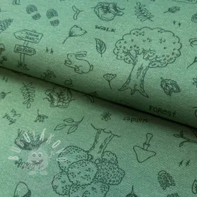 Dekorační látka premium Wander woods doodle