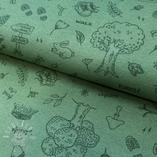 Dekorační látka premium Wander woods doodle