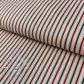 Dekorační látka Linenlook Little Xmas stripe