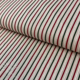Dekorační látka Linenlook Little Xmas stripe