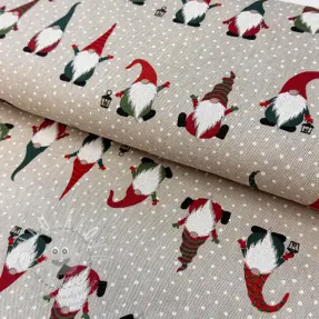 Dekorační látka Linenlook Jolly tomte