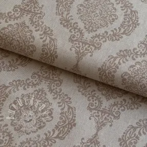 Dekorační látka Linenlook Baroque damask charm taupe