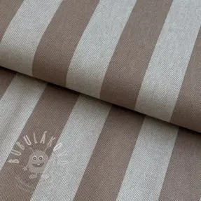 Dekorační látka Linenlook Joyful basic stripe taupe