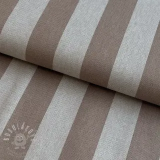Dekorační látka Linenlook Joyful basic stripe taupe