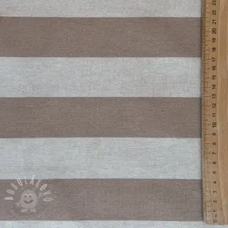 Dekorační látka Linenlook Joyful basic stripe taupe
