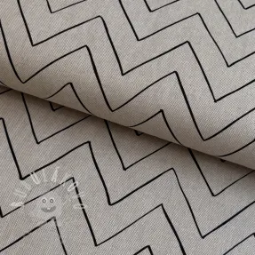 Dekorační látka Linenlook Freehand zigzag lines