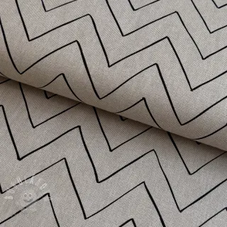 Dekorační látka Linenlook Freehand zigzag lines