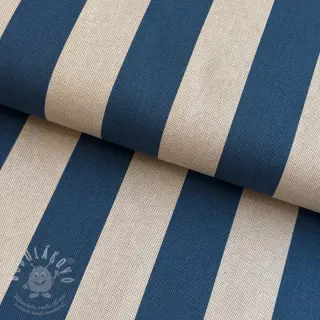 Dekorační látka Linenlook Joyful basic stripe denim