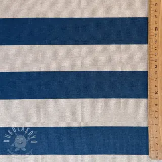 Dekorační látka Linenlook Joyful basic stripe denim