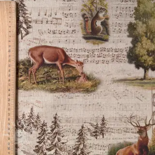 Dekorační látka Linenlook Forest deer song digital print