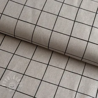 Dekorační látka Linenlook Freehand grid lines