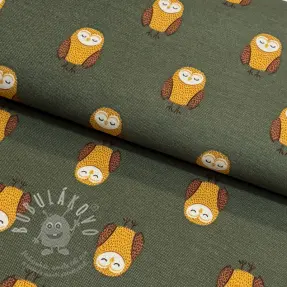 Dekorační látka premium Night owl nap army
