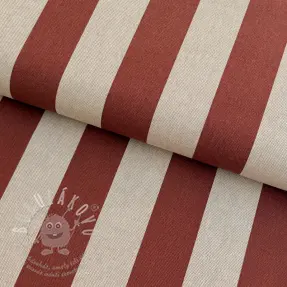 Dekorační látka Linenlook Joyful basic stripe terra