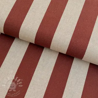 Dekorační látka Linenlook Joyful basic stripe terra