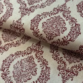 Dekorační látka Linenlook Baroque damask charm wine
