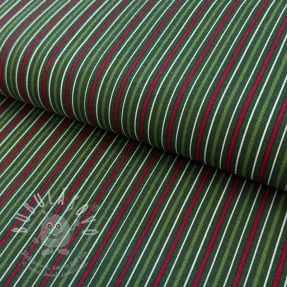 Dekorační látka premium Line Xmas stripe army