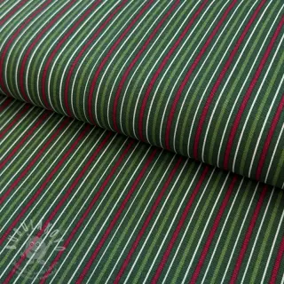 Dekorační látka premium Line Xmas stripe army