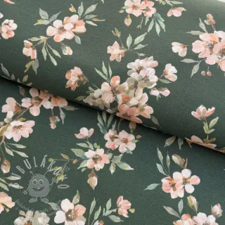 Dekorační látka premium Soft painted blossom army digital print