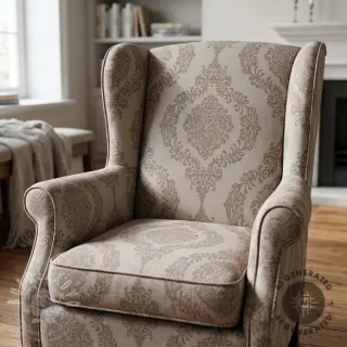 Dekorační látka Linenlook Baroque damask charm taupe