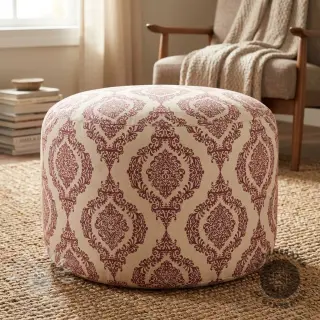 Dekorační látka Linenlook Baroque damask charm wine