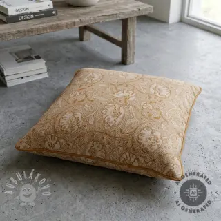 Dekorační látka Linenlook Bloomy art craft yellow