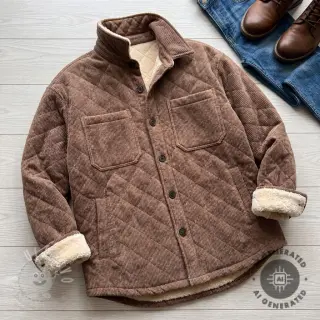 Manšestr QUILT brown