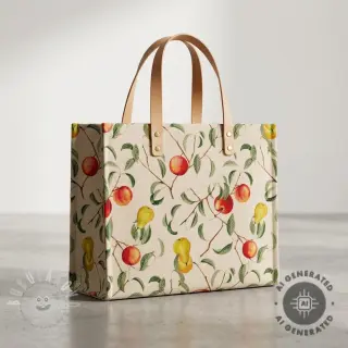 Dekorační látka Linenlook Apple pear branch digital print