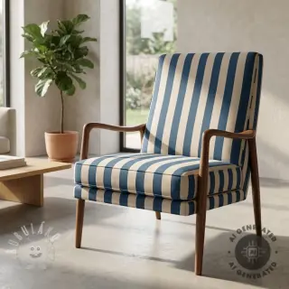 Dekorační látka Linenlook Joyful basic stripe denim