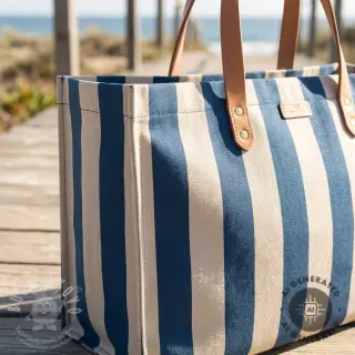 Dekorační látka Linenlook Joyful basic stripe denim
