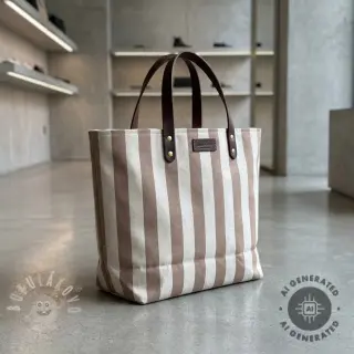 Dekorační látka Linenlook Joyful basic stripe taupe