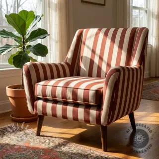 Dekorační látka Linenlook Joyful basic stripe terra
