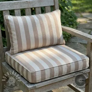 Dekorační látka Linenlook Joyful basic stripe taupe