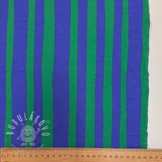 Teplákovina Stripes by JENNIFER BOURON blue green ORGANIC