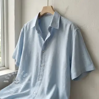 Viskóza se lnem WASHED light blue