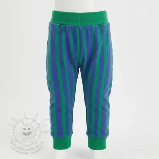 Teplákovina Stripes by JENNIFER BOURON blue green ORGANIC