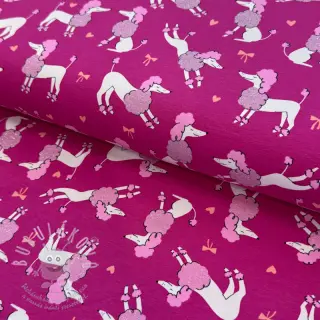 Úplet Glitter poodles fuchsia