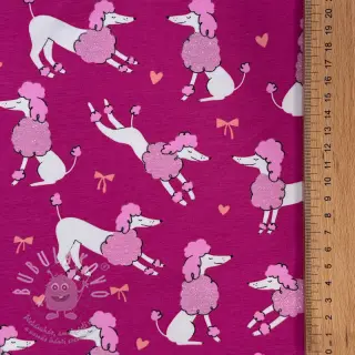 Úplet Glitter poodles fuchsia