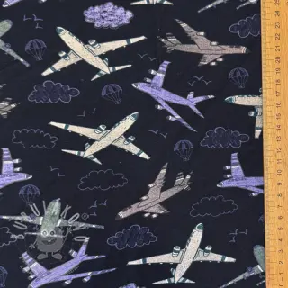 Úplet Airplanes navy digital print