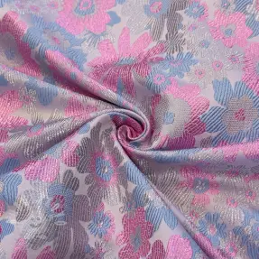 Látka na dámský kostým JACQUARD Flowers light lilac