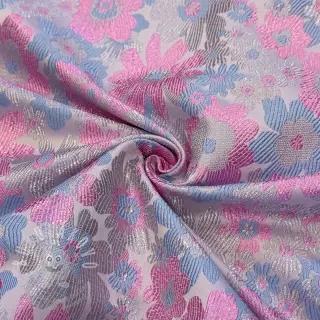 Látka na dámský kostým JACQUARD Flowers light lilac