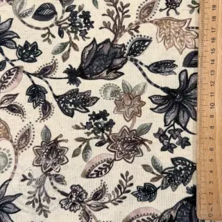 Úplet se lnem Flowers navy digital print