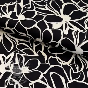 Bavlněná látka SATIN Magnolia NERIDA HANSEN black