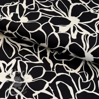 Bavlněná látka SATIN Magnolia NERIDA HANSEN black