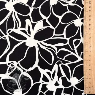 Bavlněná látka SATIN Magnolia NERIDA HANSEN black