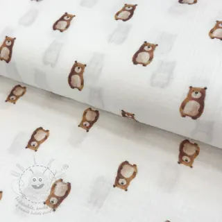 Dvojitá gázovina/mušelín Animals design B digital print ORGANIC