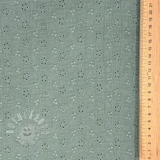 Dvojitá gázovina/mušelín Embroidery 2 green